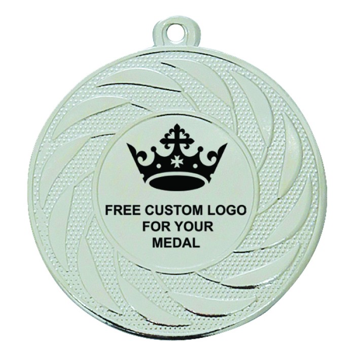 50MM IRON CUSTOM DOMED CENTRE MEDAL - GOLD, SILVER OR BRONZE